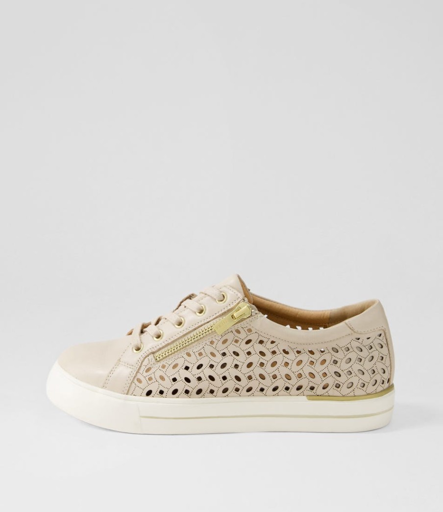 ZIERA Ayleen W Almond Leather Sneakers | Sneakers