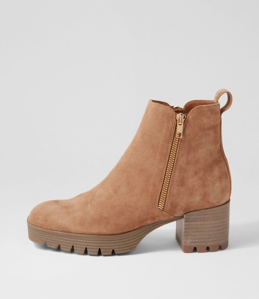 DJANGO & JULIETTE Dinis Light Choc Suede Ankle Boots | Boots