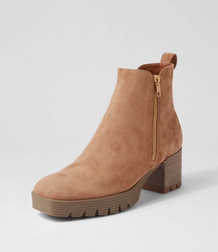 DJANGO & JULIETTE Dinis Light Choc Suede Ankle Boots | Boots