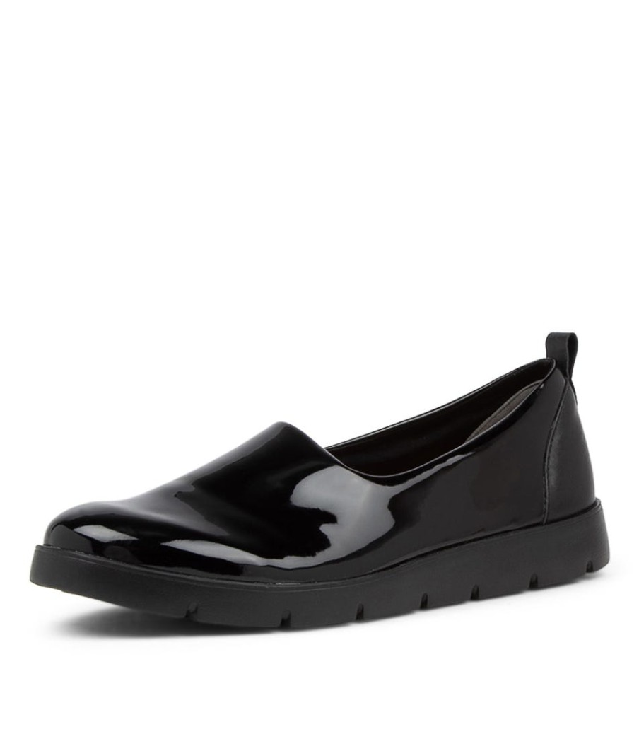 ZIERA Marian W Black Patent Synthetic Loafers | Loafers