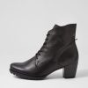 GABOR Petunia Schwarz Leather Lace Up Boots | Boots