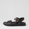 ZIERA Hammil W Black Leather Sandals | Sandals