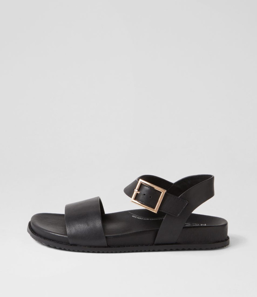 ZIERA Hammil W Black Leather Sandals | Sandals