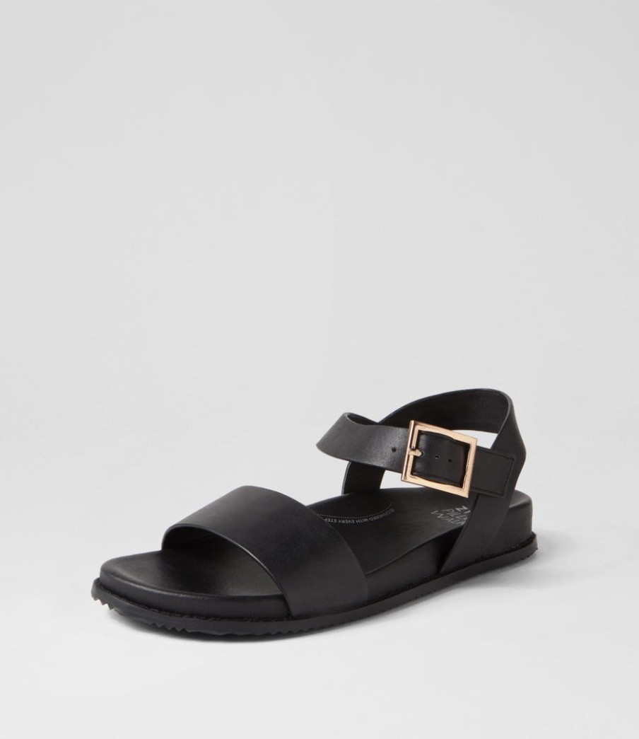 ZIERA Hammil W Black Leather Sandals | Sandals