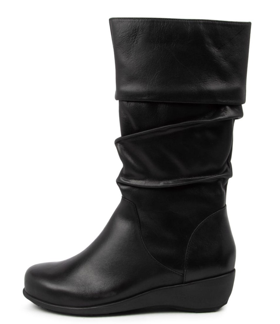 ZIERA Seattle Xf Black Leather Calf Boots | Boots