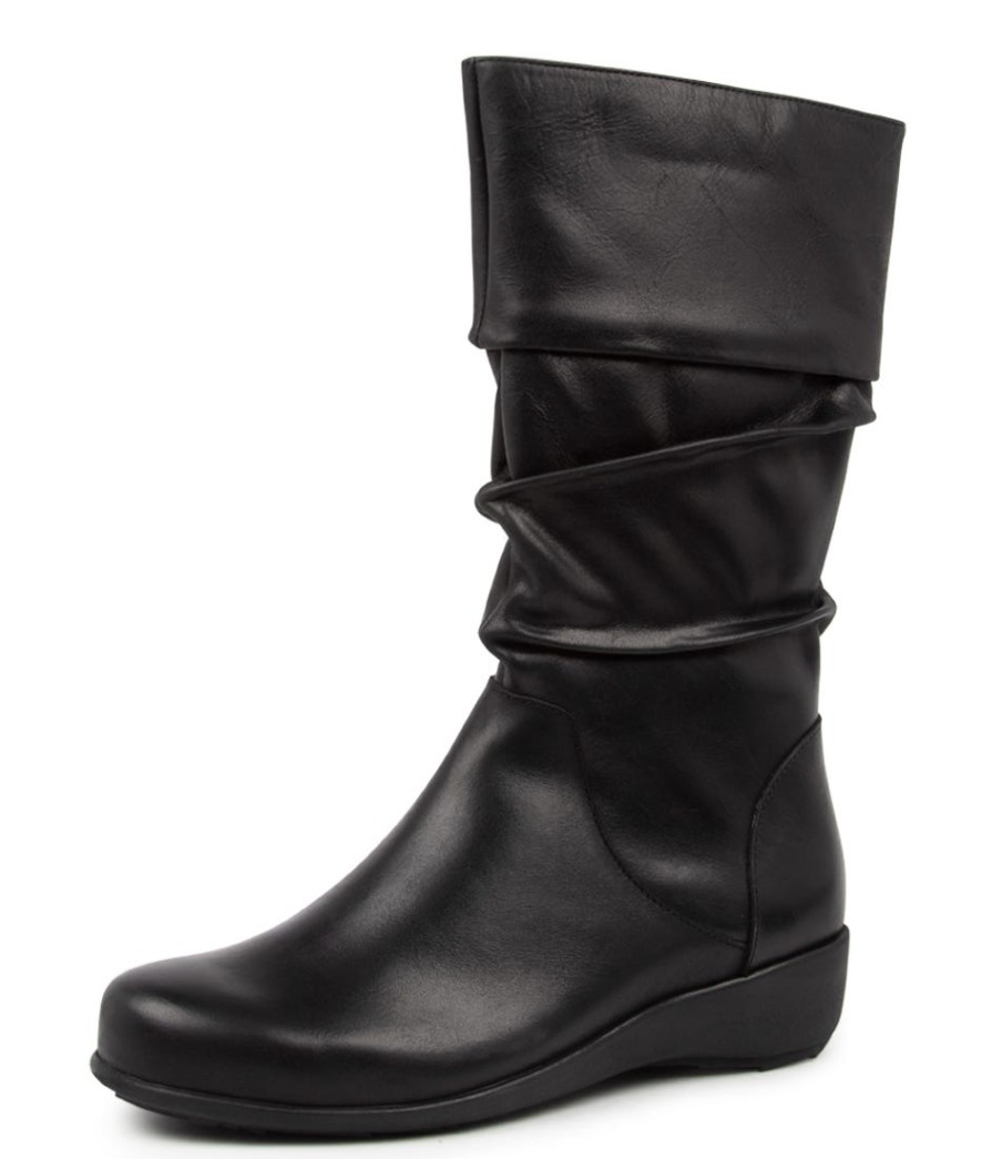 ZIERA Seattle Xf Black Leather Calf Boots | Boots