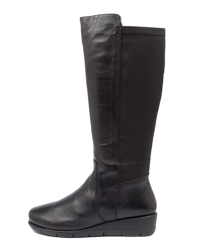 SUPERSOFT Marcelina Blk Leath-Lycra | Boots