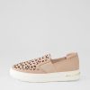 DJANGO & JULIETTE Willett Rose White Leather Elastic Sneakers | Sneakers