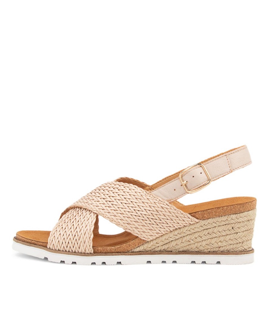 ZIERA Kaeme W Nude Weave Leather Sandals | Espadrilles