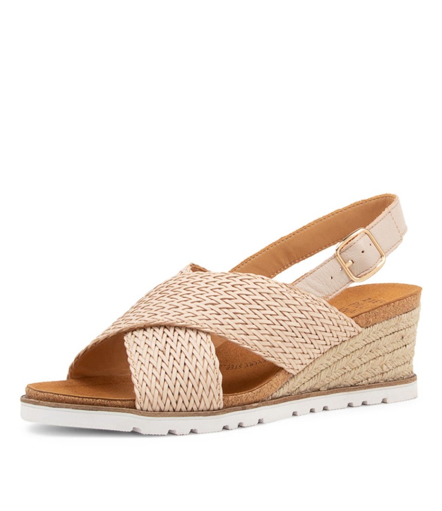 ZIERA Kaeme W Nude Weave Leather Sandals | Espadrilles