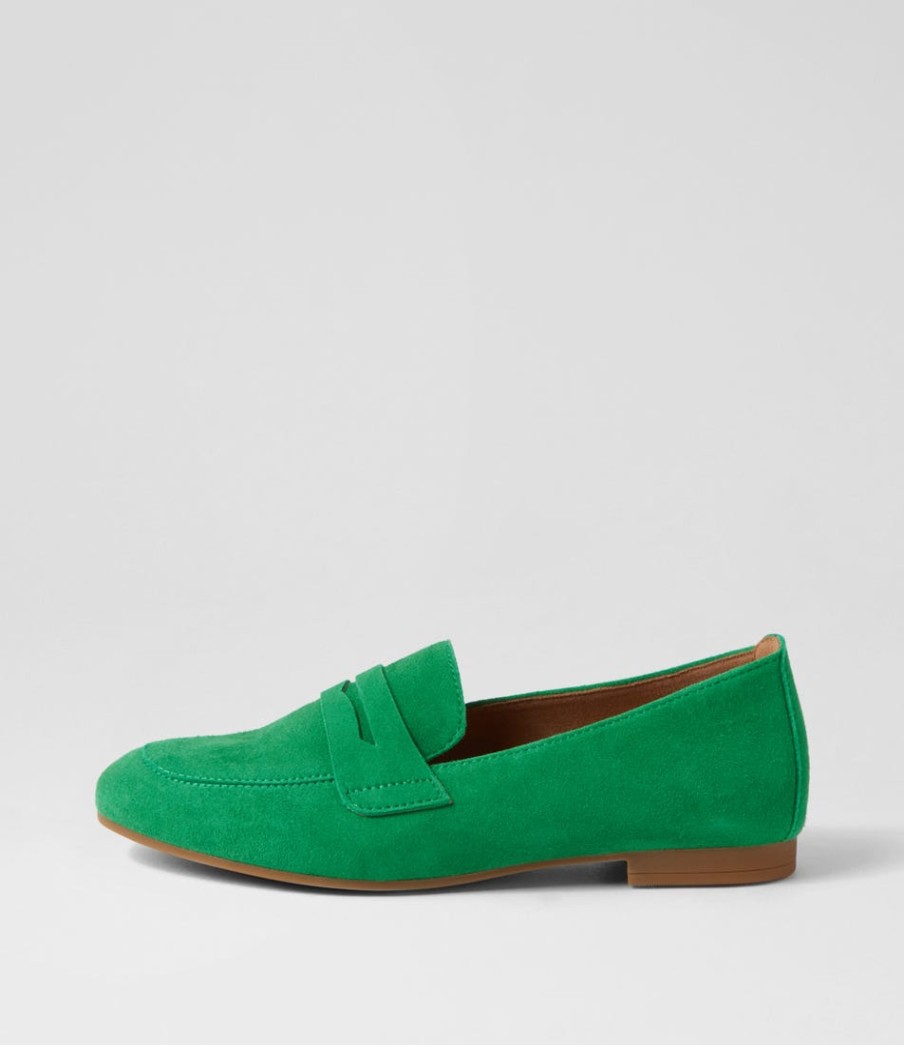 GABOR Phoebe Verde Suede Loafers | Comfort