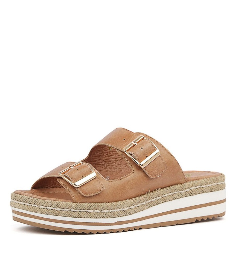 DJANGO & JULIETTE Axel Dk Tan Leather | Espadrilles