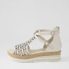 DJANGO & JULIETTE Accra Ivory Leather Espadrilles | Espadrilles