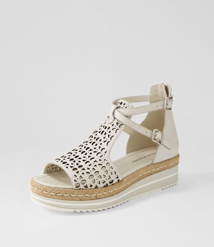 DJANGO & JULIETTE Accra Ivory Leather Espadrilles | Espadrilles