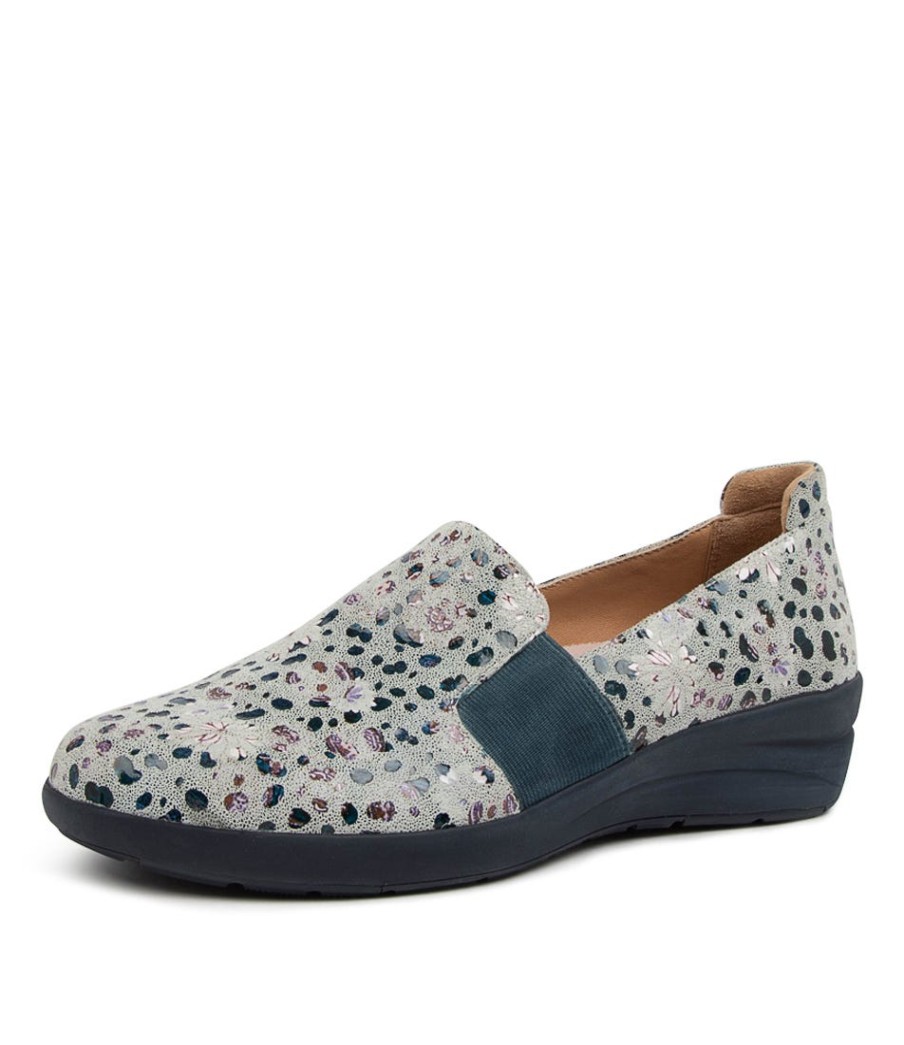 ZIERA Nannu W Navy Splotch Leat | Sneakers