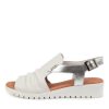 DJANGO & JULIETTE Madis Dj White Silver Leather | Wedges