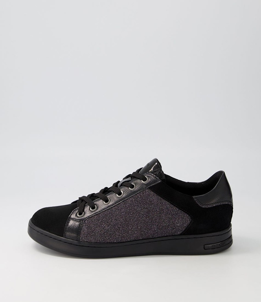 GEOX D Jaysen B Black Multi Suede Sneakers | Comfort