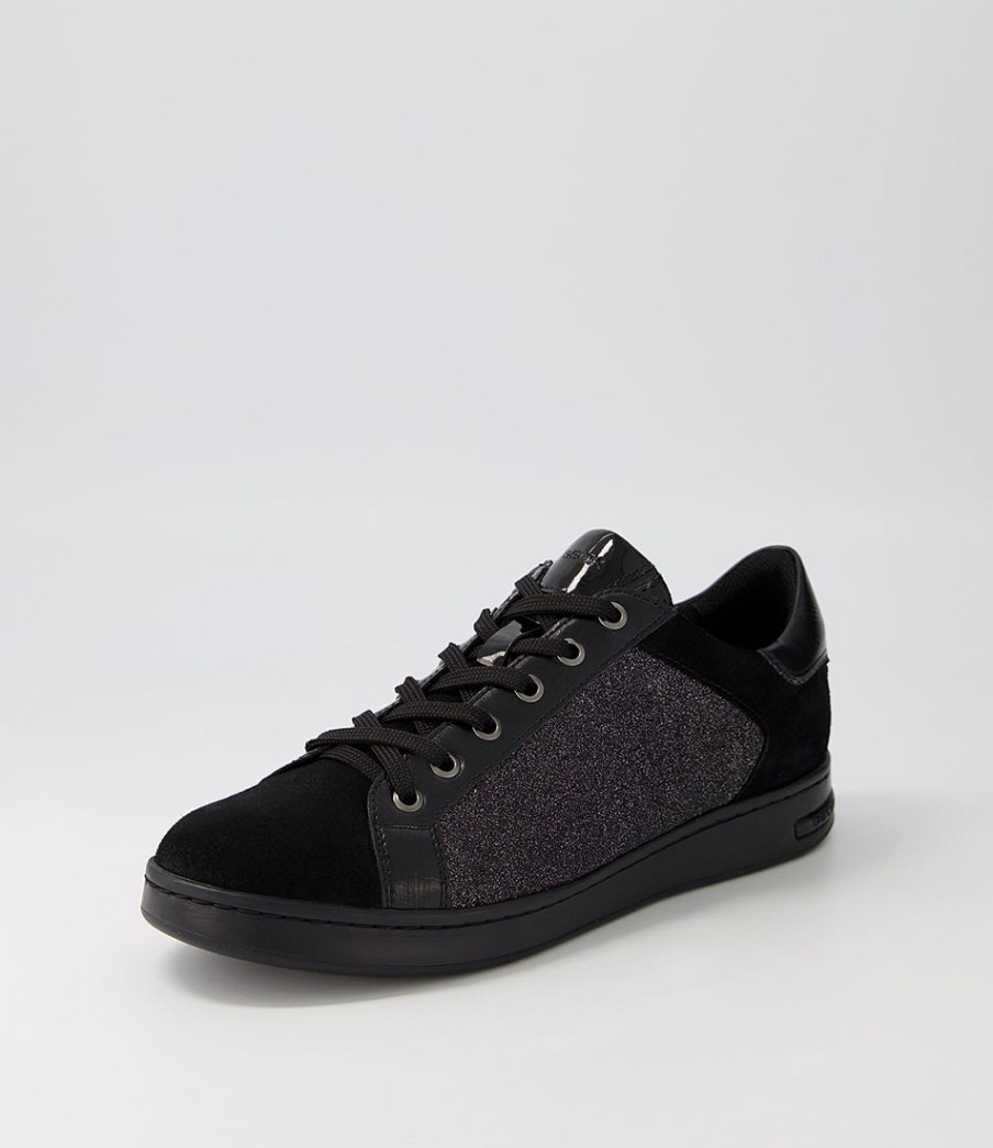 GEOX D Jaysen B Black Multi Suede Sneakers | Comfort