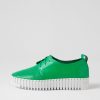 DJANGO & JULIETTE Batu Bright Emerald White Leather Sneakers | Wedges