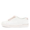 ZIERA Ashleen W White Rose Gold Leather Sneakers | Sneakers