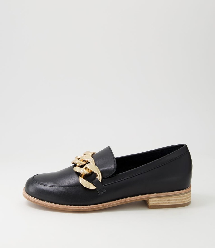 DJANGO & JULIETTE Ampard Black Leather Loafers | Loafers