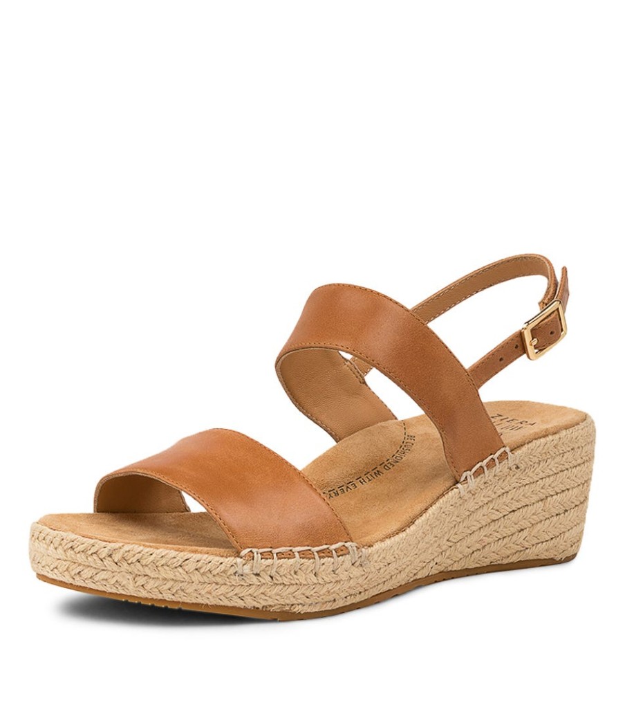 ZIERA Kiarra Xw Zr Tan Leather | Espadrilles