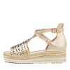 DJANGO & JULIETTE Accra Pale Gold Rope Leather Espadrilles | Espadrilles