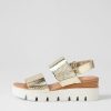 DJANGO & JULIETTE Rillow Gold White Mirror Leather Sandals | Wedges