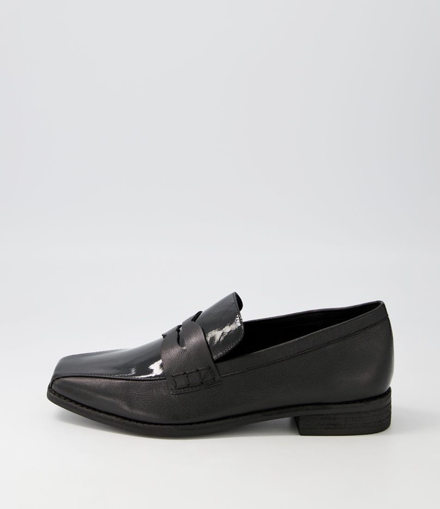 DJANGO & JULIETTE Agape Black Patent Leather Loafers | Loafers