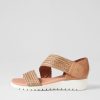 DJANGO & JULIETTE Malkie Biscuit Weave Leather Sandals | Wedges