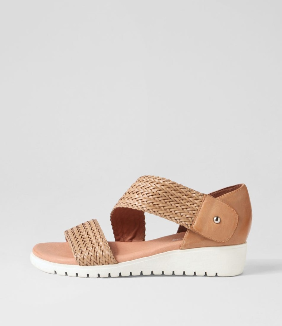 DJANGO & JULIETTE Malkie Biscuit Weave Leather Sandals | Wedges