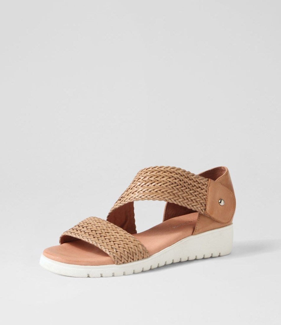 DJANGO & JULIETTE Malkie Biscuit Weave Leather Sandals | Wedges