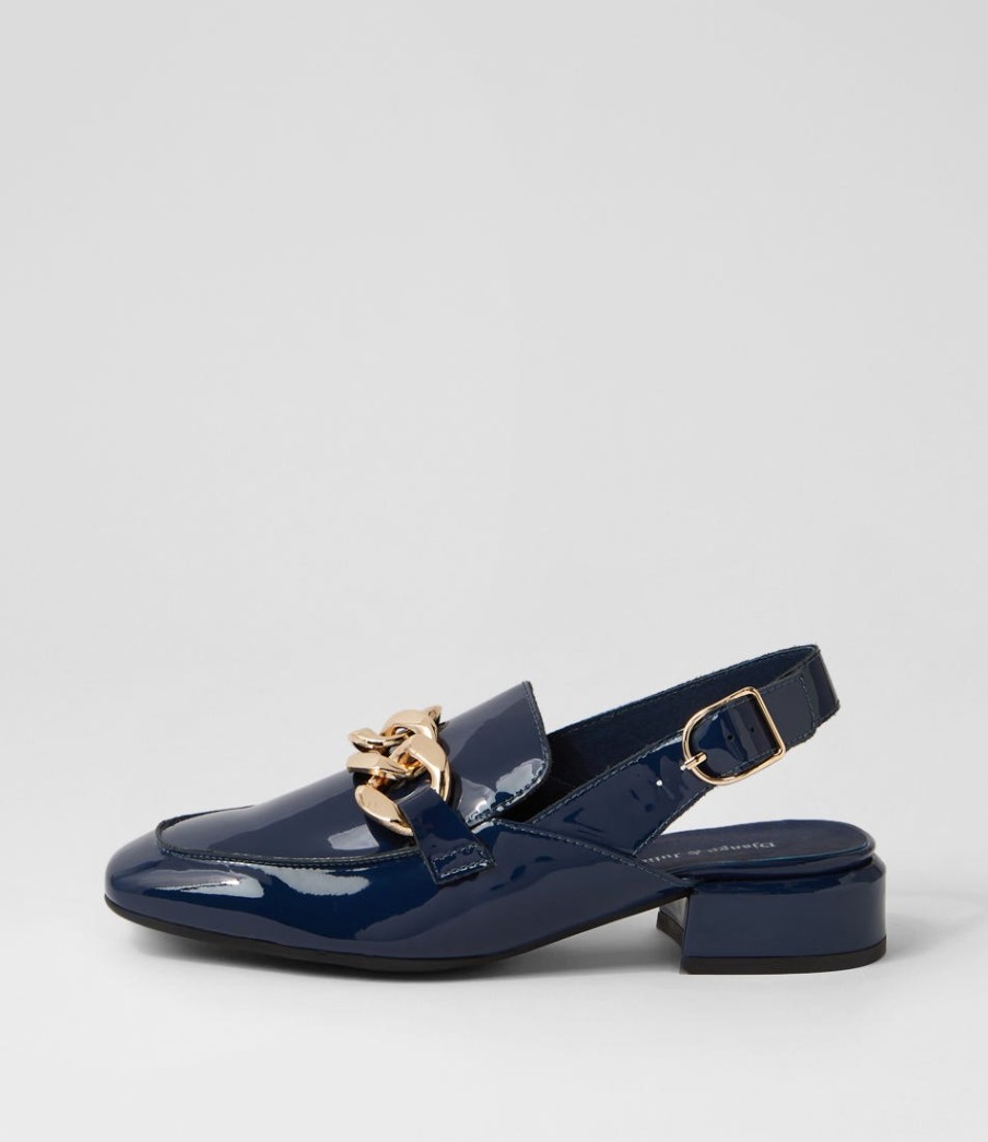 DJANGO & JULIETTE Vabor Navy Patent Leather Heels | Loafers