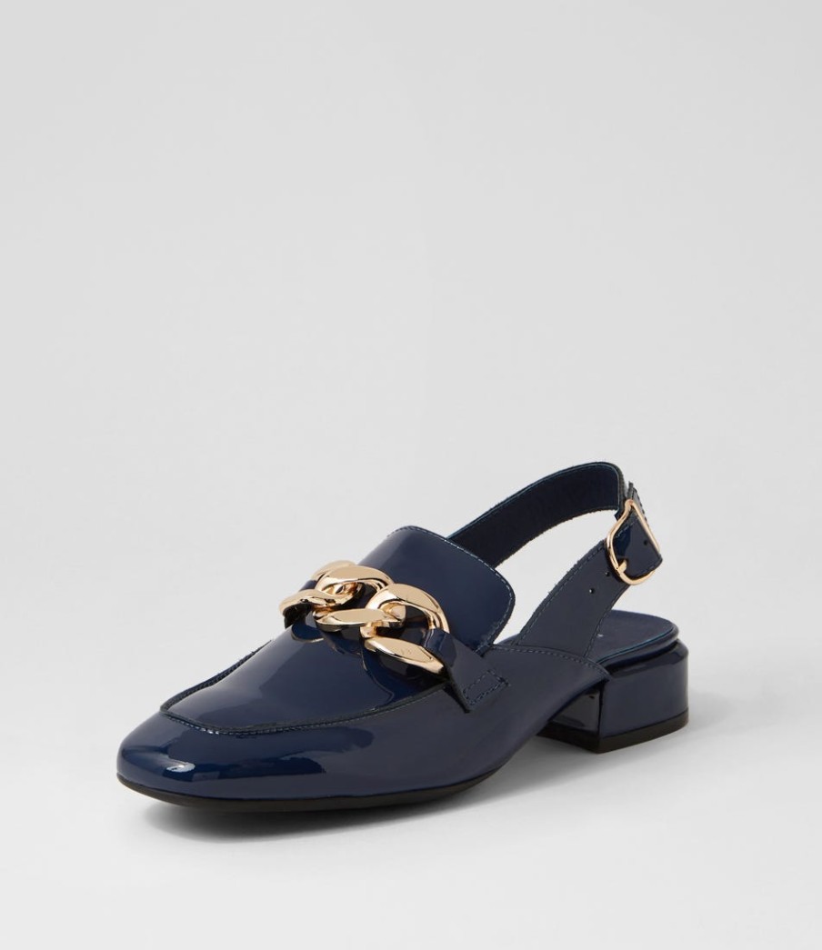 DJANGO & JULIETTE Vabor Navy Patent Leather Heels | Loafers