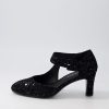 DJANGO & JULIETTE Trinities Black Sparkle Suede Heels | Heels