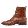 DIANA FERRARI Barnie Cognac Croc Leather Ankle Boots | Boots