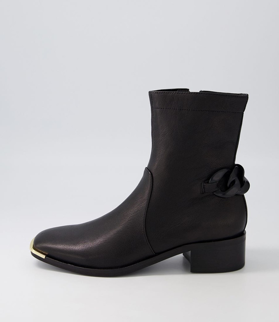 DJANGO & JULIETTE Firat Black Leather Ankle Boots | Boots