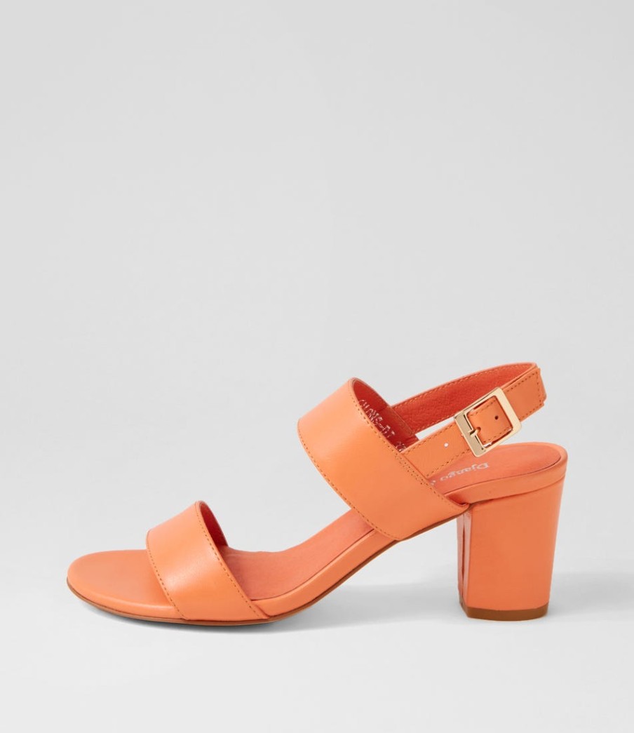 DJANGO & JULIETTE Calons Cantaloupe Leather Sandals | Heels