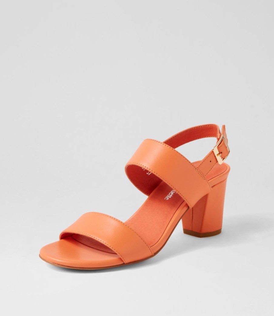 DJANGO & JULIETTE Calons Cantaloupe Leather Sandals | Heels