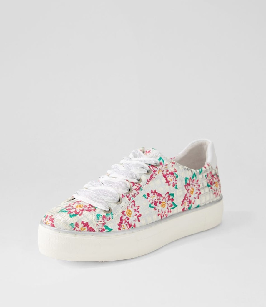 DJANGO & JULIETTE Finni Silver Fuchsia Multi Sneakers | Sneakers