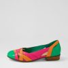 DJANGO & JULIETTE Doddo Bright Emerald Orange Multi Ballet Flats | Flats