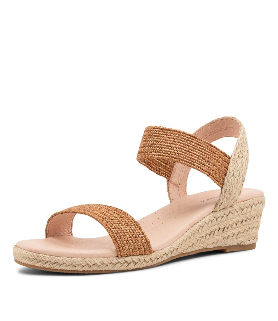 DIANA FERRARI Havan Tan Weave Elastic Espadrilles | Espadrilles