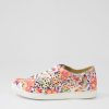 ZIERA Dima Xf Orange Floral Leather Sneakers | Sneakers