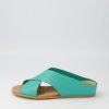 DJANGO & JULIETTE Harli Spearmint Leather Slides | Wedges