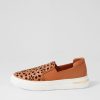 DJANGO & JULIETTE Willett Dark Tan White Leather Elastic Sneakers | Sneakers