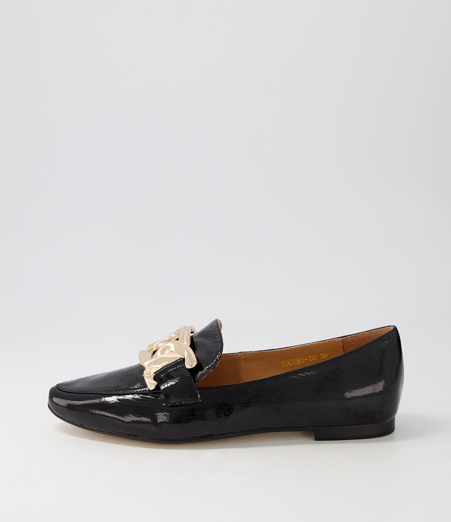 TOP END Socoro Black Patent Leather Loafers | Loafers