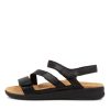 ZIERA Boyde Xw Black Leather Sandals Bs | Wedges