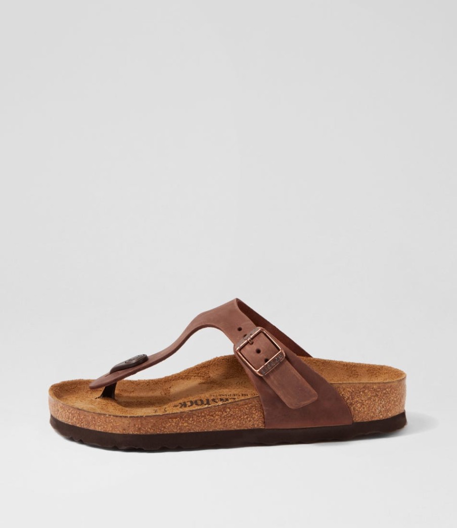 BIRKENSTOCK Gizeh Oiled W Habana Oiled Leather Thongs | Comfort