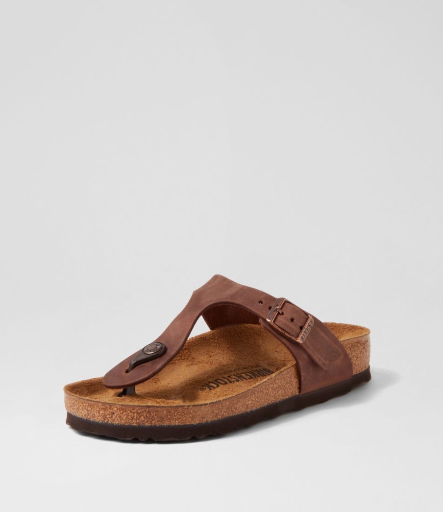 BIRKENSTOCK Gizeh Oiled W Habana Oiled Leather Thongs | Comfort