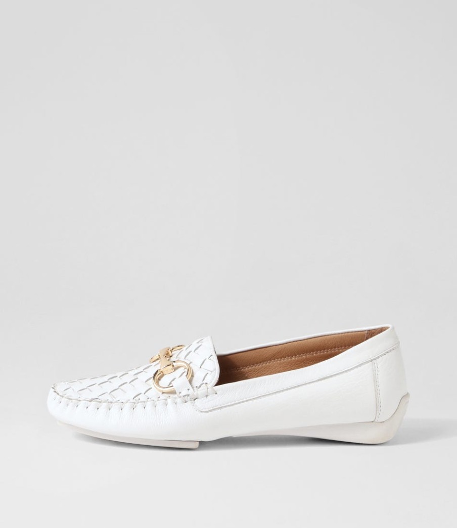 DJANGO & JULIETTE Lille White Leather Loafers | Loafers